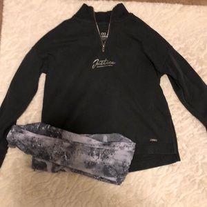 Grey and silver justice set sweater and leggings